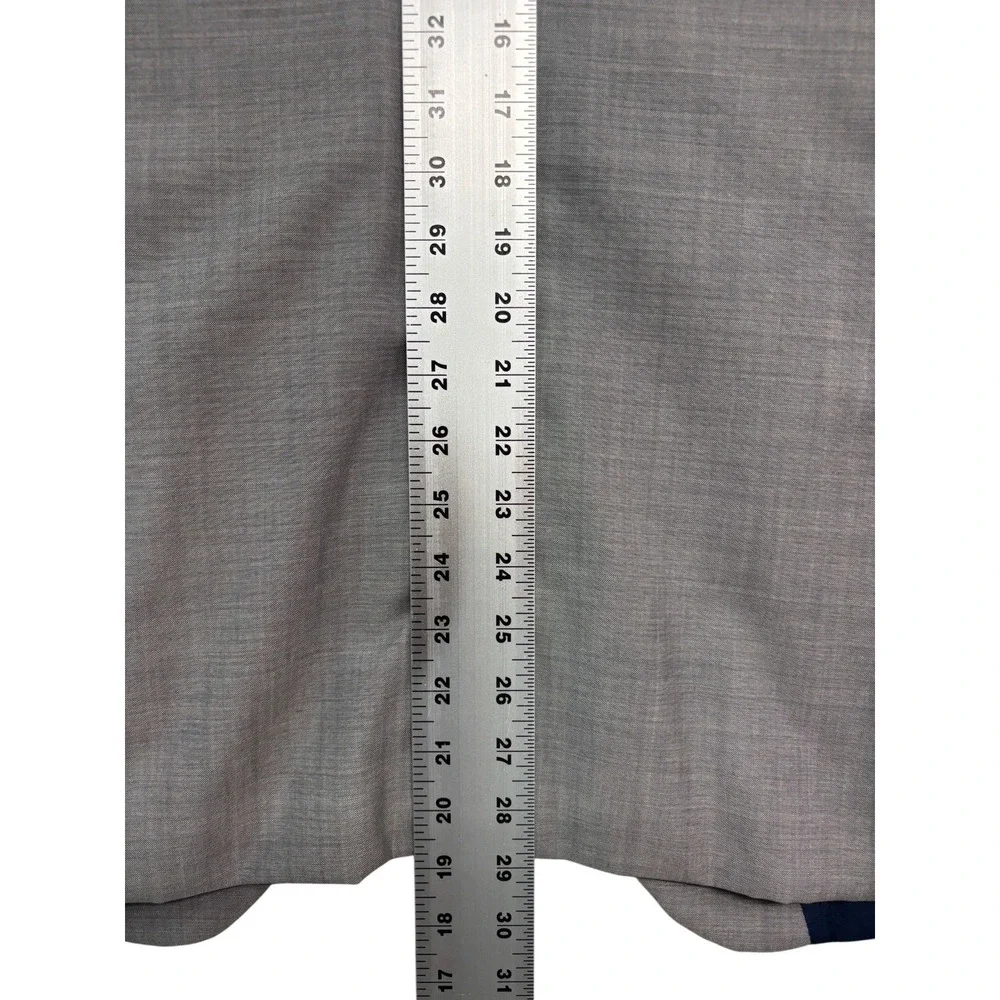 Indochino 40R 36x30 Light Gray 2pc Pant Suit Bespoke Wool Mohair Recent Slim